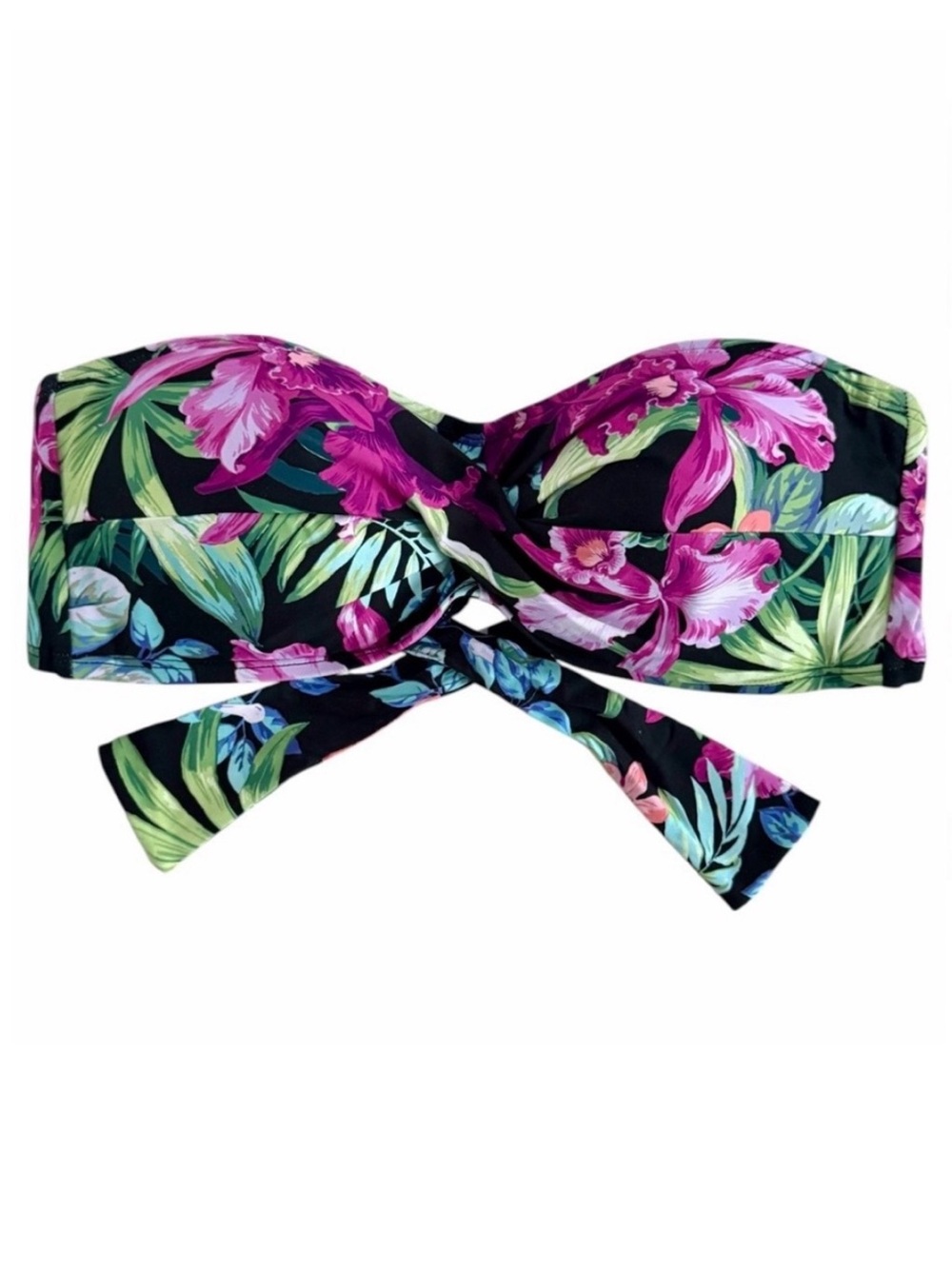 Tommy Bahama Costal Gardens Twist-Front Bandeau Bikini Top